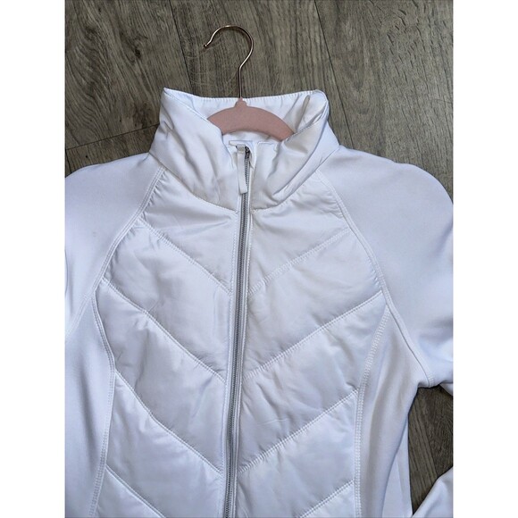 Fila White Zip-Up Jacket Sport with‎ Quilted Panels Sku9 - Picture 7 of 12